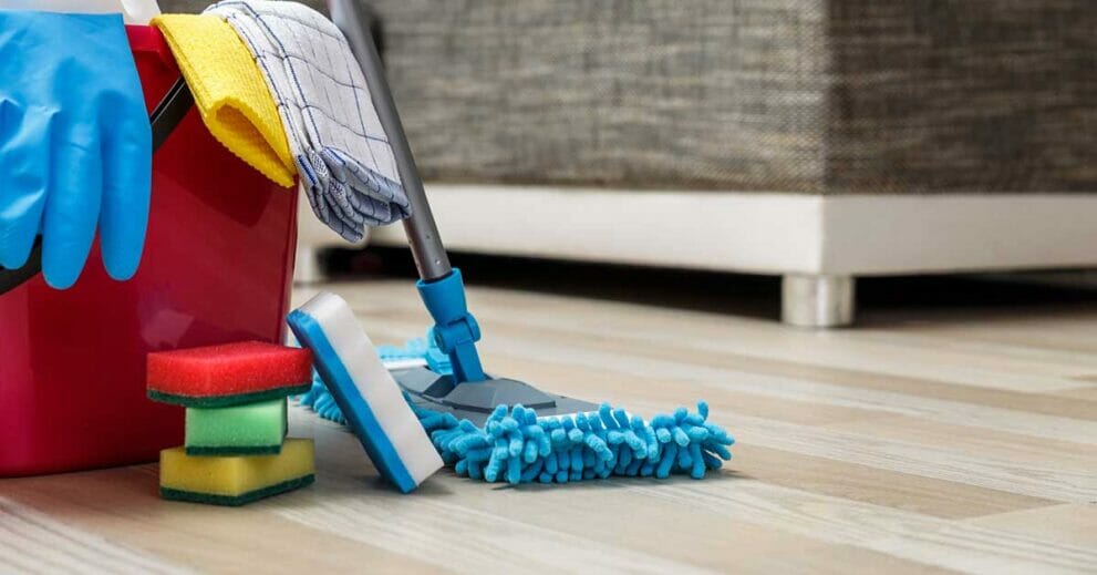 Mop Cleaning a House