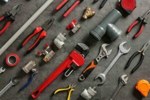 Plumber Tools Sitting on Table