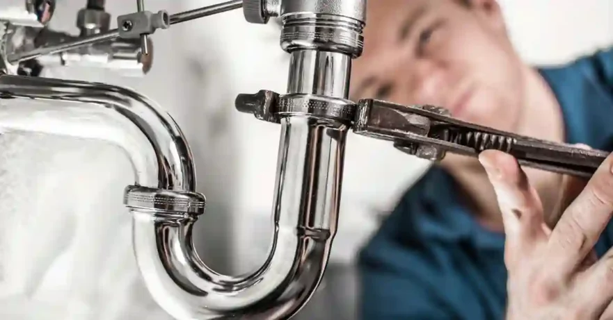 Plumber Tightening a P-trap