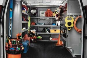 HVAC Service Truck Setup with Shelving