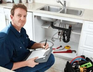 Plumber Tech With Clipboard