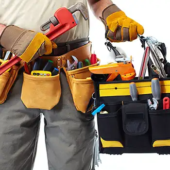 Best handyman software used in the field with man carrying tool bag