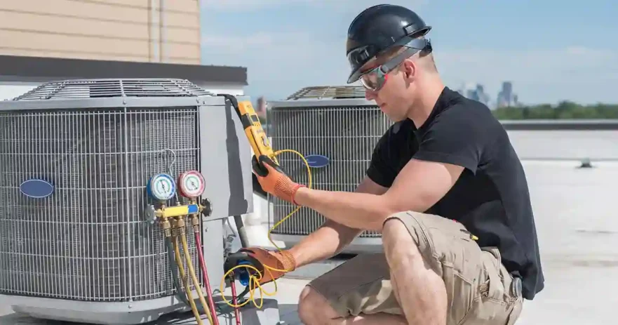 Service Technician with Hardhat