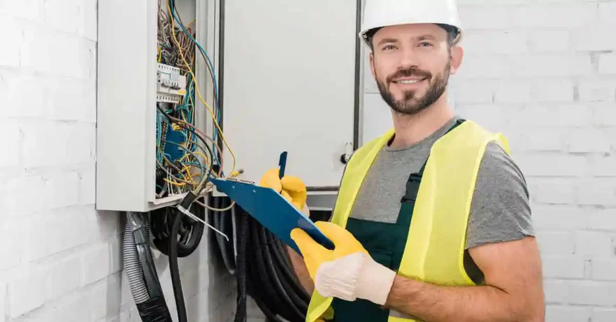 Electrical Panel Being Checked by Technician