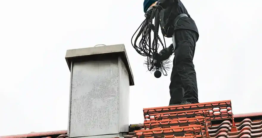 Chimney Sweeper on Red Roof