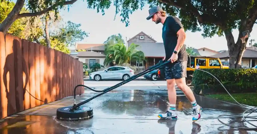 Driveway Being Pressure Washed