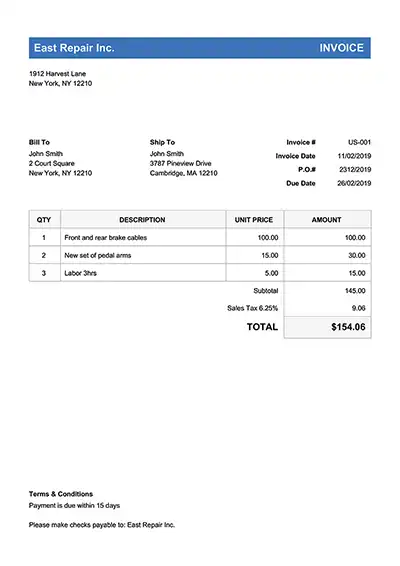 Invoice PDF Example