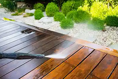 Wooden Deck being Pressure Washed while learning How To Start A Pressure Washing Business